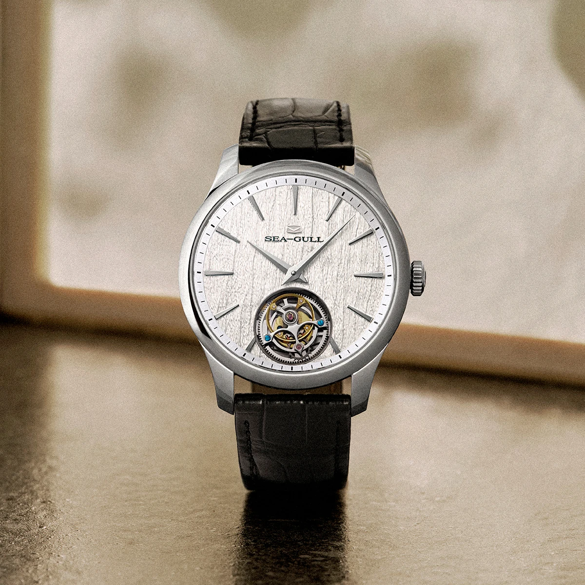 Фото Мужские автоматические механические часы Seagull 70th Anniversary Edition Luxury Ultra Thin Tourbillon с ультратонким корпусом и свободноходным механизмом, модель 8850 №4