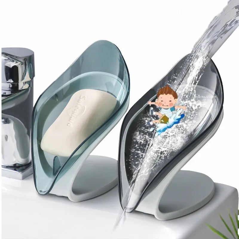 

Bathroom Creative Leaf-shaped Soap Box Free Punch Drain Soap Holder Tableware Storage Rack Sponge Storage Tray Bathroom Supplies