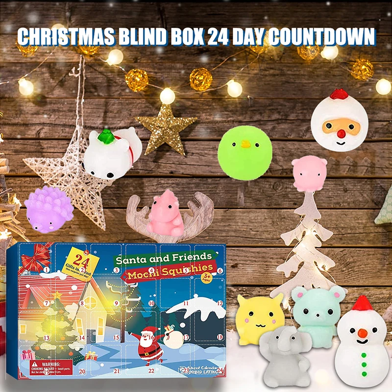 

Рождественский 24 дня обратный отсчет Рождество 24 дня обратный отсчет сенсорные сжимаемые игрушки для подарочной коробки