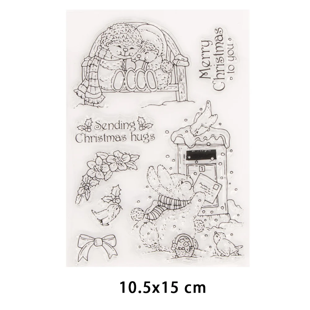 

New Arrival Christmas Hugs Clear Stamps for DIY Scrapbooking Crafts Stencil Fairy Rubber Stamps Card Make Photo Album Decor