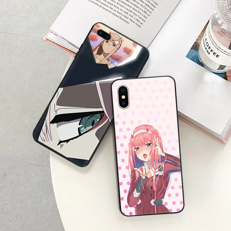 Matte Phone Case For iphone 16 Plus 15 14 13 12 11 Pro Max Mini 7 8 XR 16Pro XSMax 15Pro Darling in the FranXX Black Soft Cove