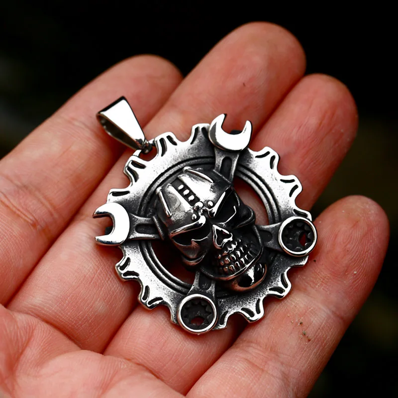 Крутая Тяжелая велосипедная цепь подвеска в виде черепа для мотоцикла двигателя