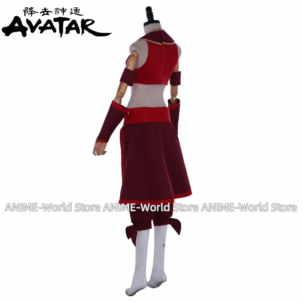 Аватар Косплей Костюм Kyoshi Warrior Suki пожарная нация косплей костюм красное платье