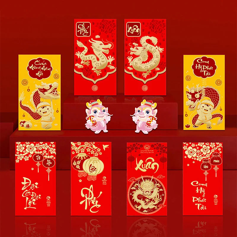 

6 шт., декоративные бумажные конверты в китайском стиле