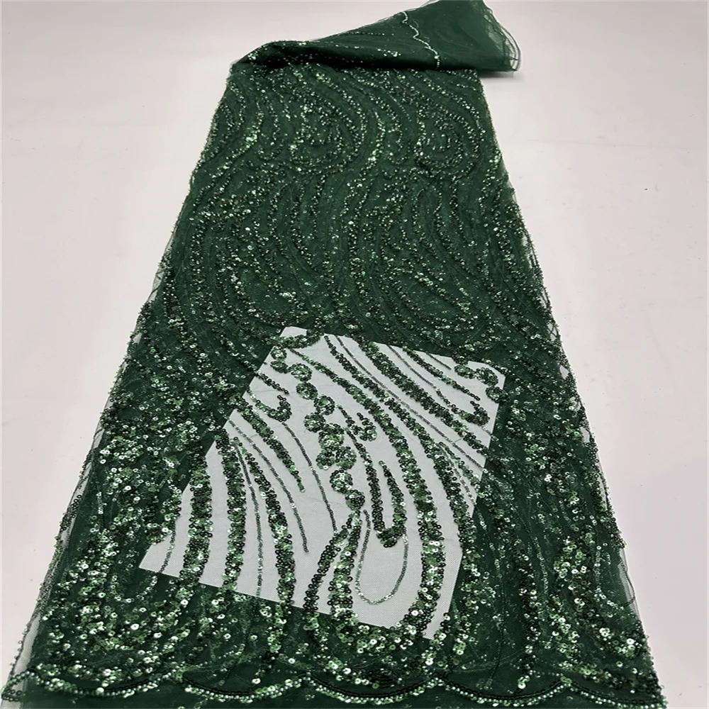 Новинка 2024 африканская нигерийская Изысканная кружевная ткань с блестками и