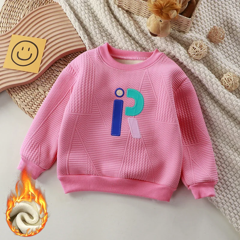 Утепленная детская односекционная бархатная толстовка Повседневная Толстовка