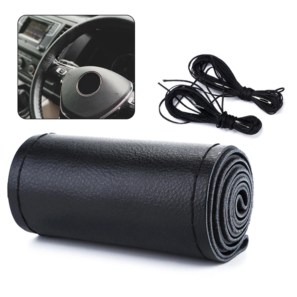 

38cm Car Steering Wheel Cover Universal Car Handle Cover With Needle Thread Soft Anti-Slip Auto Interior Car Accessories