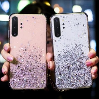 starry glitter silver foil luxury samsung phone case a72 a22 a32 a52 s20 fe s21 ultra s10 plus a50 note9 8 10 silicone soft case