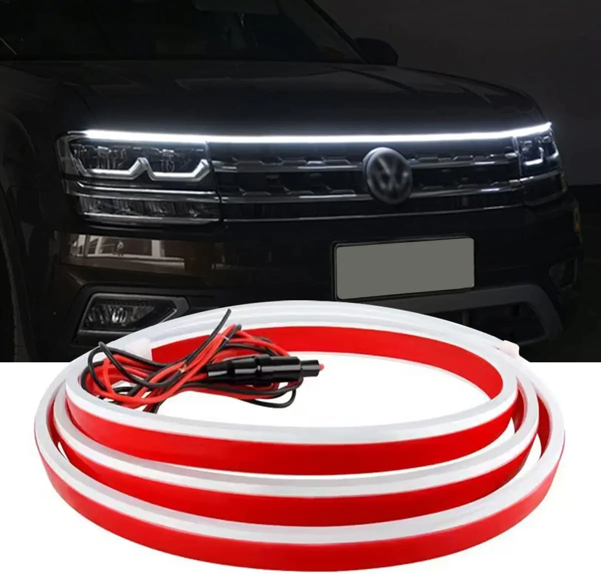 

Exterior Car Hood Light Strip Flexible 12V DRL Led Strip Car Decoration Accessories Daytime Running Light for Cars SUVs Trucks