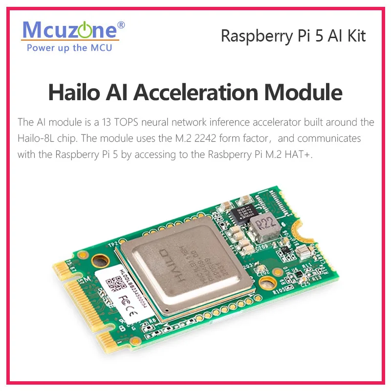 Raspberry Pi 5 AI Kit PCIe-NVME SSD HAT + поддержка 2242 2230 искусственный intel ligenceHailo-8L для RPi5