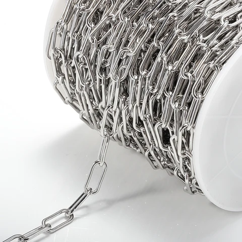 Цепочка из нержавеющей стали 7 мм золотистого цвета 1 метр