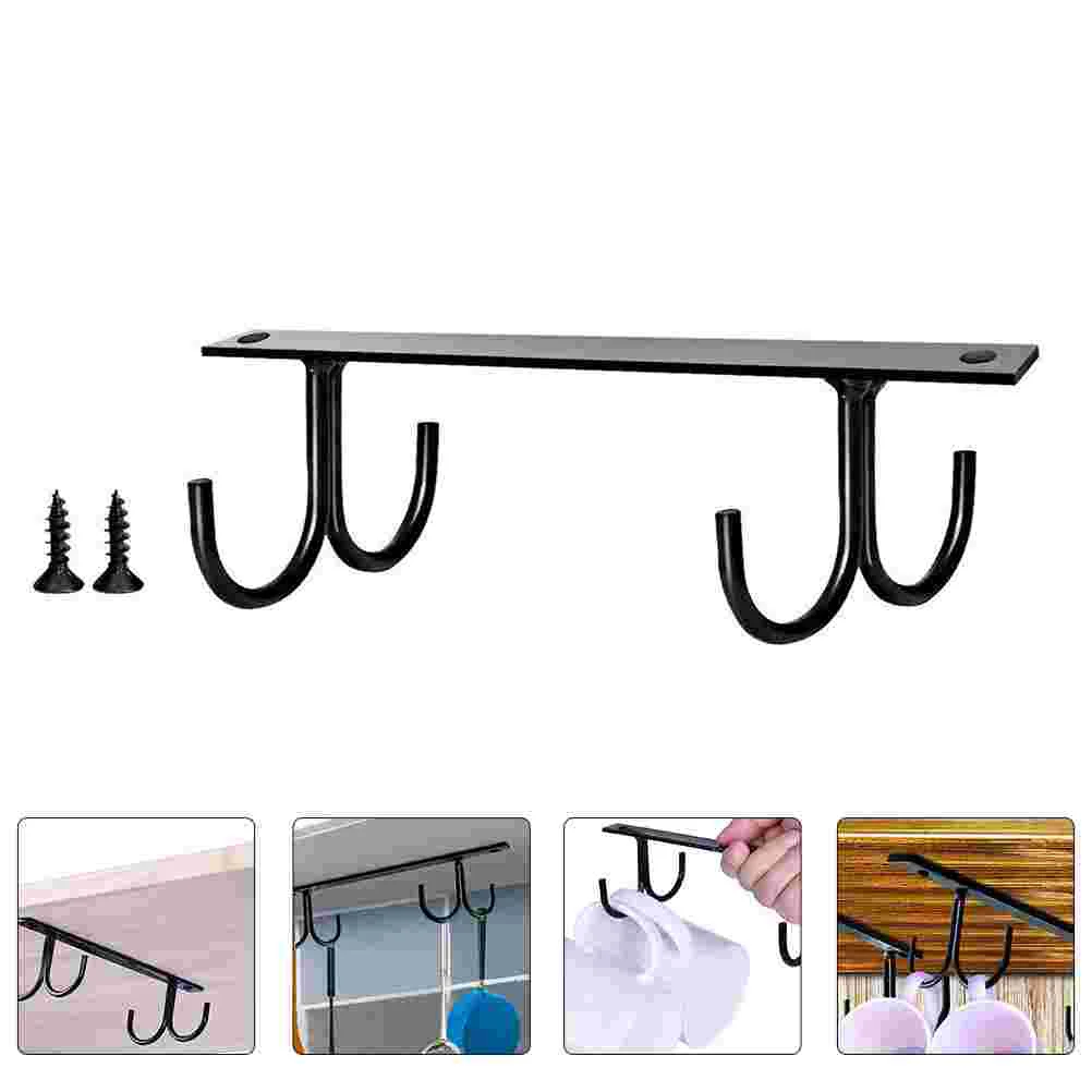 

Mug Rack Cup Holderhanging Hanger Hook Cabinet Hooks Iron Coffeestoragekitchen Utensil Organizer Shelf Cups Hangers Cupboard