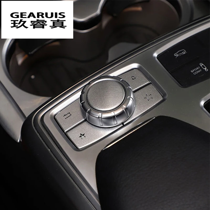

for Mercedes Benz ML GL GLE X166 W166 Car Styling water cup panel Multimedia button Trim Interior Cover Sticker Auto Accessories