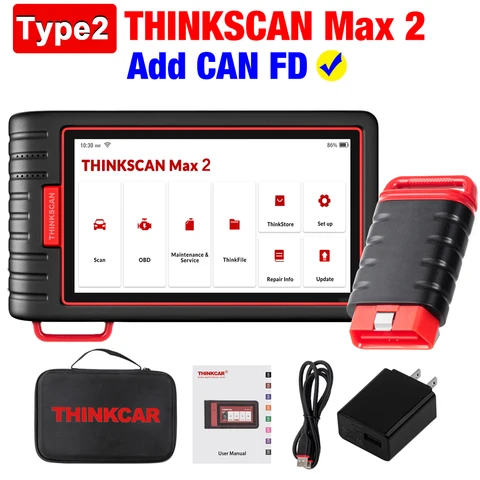 Автосканер Thinkcar Thinkscan Max 2, диагностический прибор для авто, OBD2 сканер, 28 сбросов