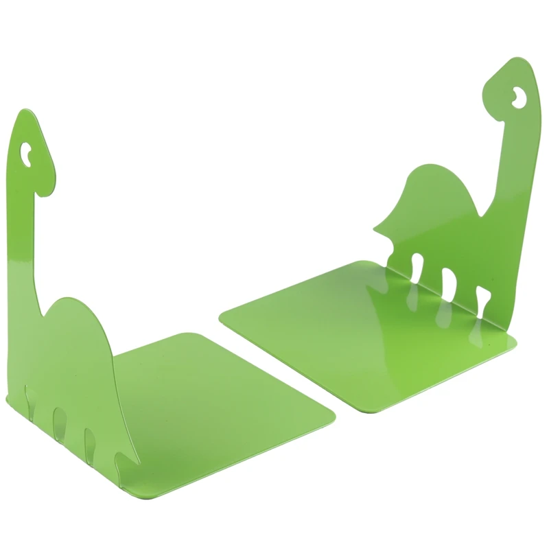 

1 пара книжных подставок, книжная полка с мультяшным динозавром, нескользящая металлическая коробка для хранения книг, подставка для журнал...