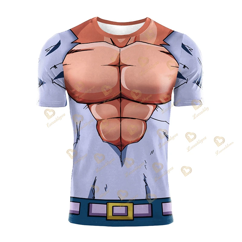 Running Training Compression Shirt Unisex Bodybuilding Quick Drying T Shirts Short Sleeve GOKU Cosplay Costume Top Male Clothing
