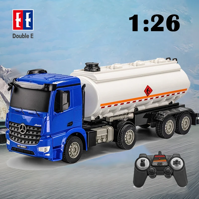 DOUBLE E E584 2.4G 1:26 RC Tanker Truck Remote Control Excavator Water Spray Sprinkler Engineering Vehicle With Light Music Toys