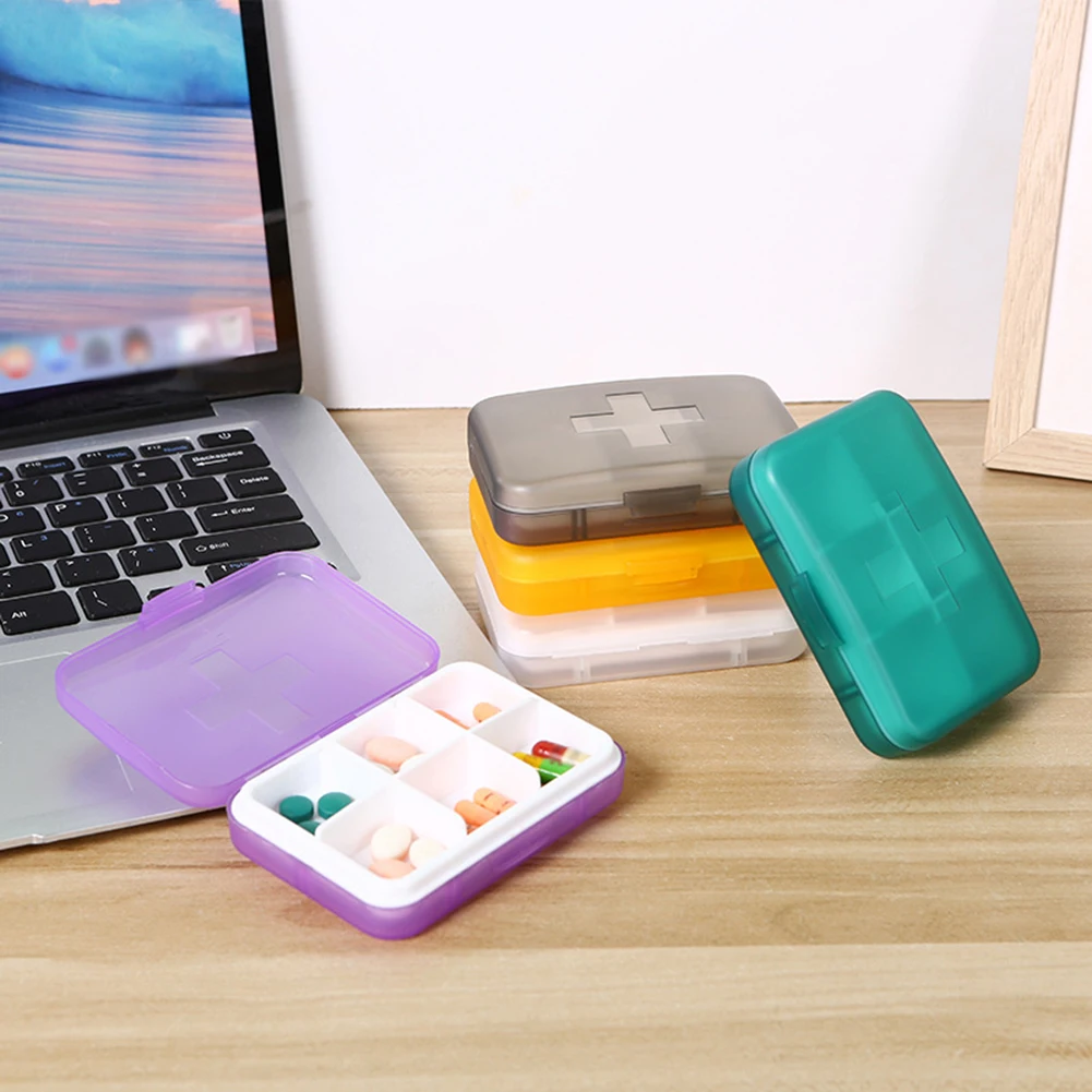 

6 Slots Portable Pill Cases Moisture-proof Pill Box Travel Dispen Storage Container Colorful Drug Dispenser Packing Container