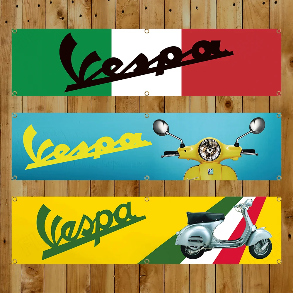 60x240 см Vespas мотоцикл автомобиль гоночный баннер гобелен полиэстер печатный флаг