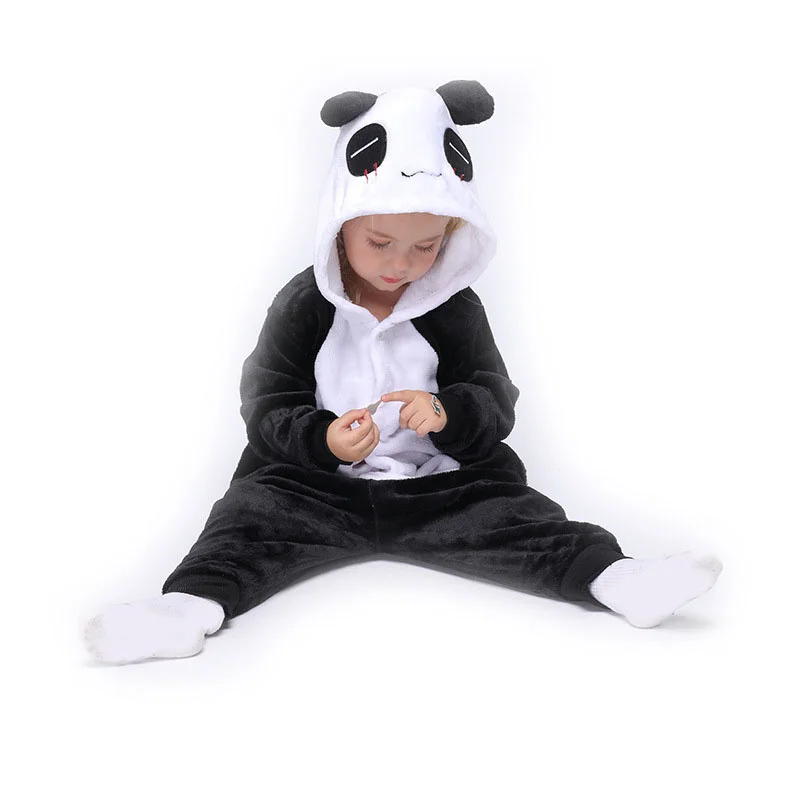 Family Kigurumi Pajamas Black Panda Animal Onesie Cosplay Costume Pajamas For Babies Kids and Adults