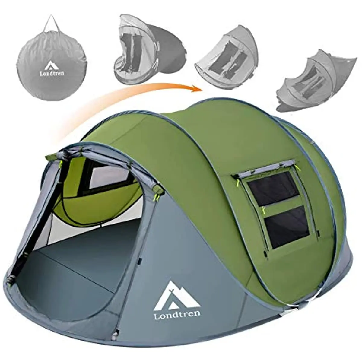 

4 Person Easy Pop Up Tent Waterproof Automatic Setup 2 Doors-Instant Family Tents for Camping Hiking & Traveling