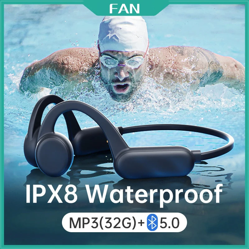 

Wireless Earphone Swimming Bone Conduction Bluetooth IPX8 Waterproof Headphones With 32G RAM Mp3 Music Microphone for shokz open