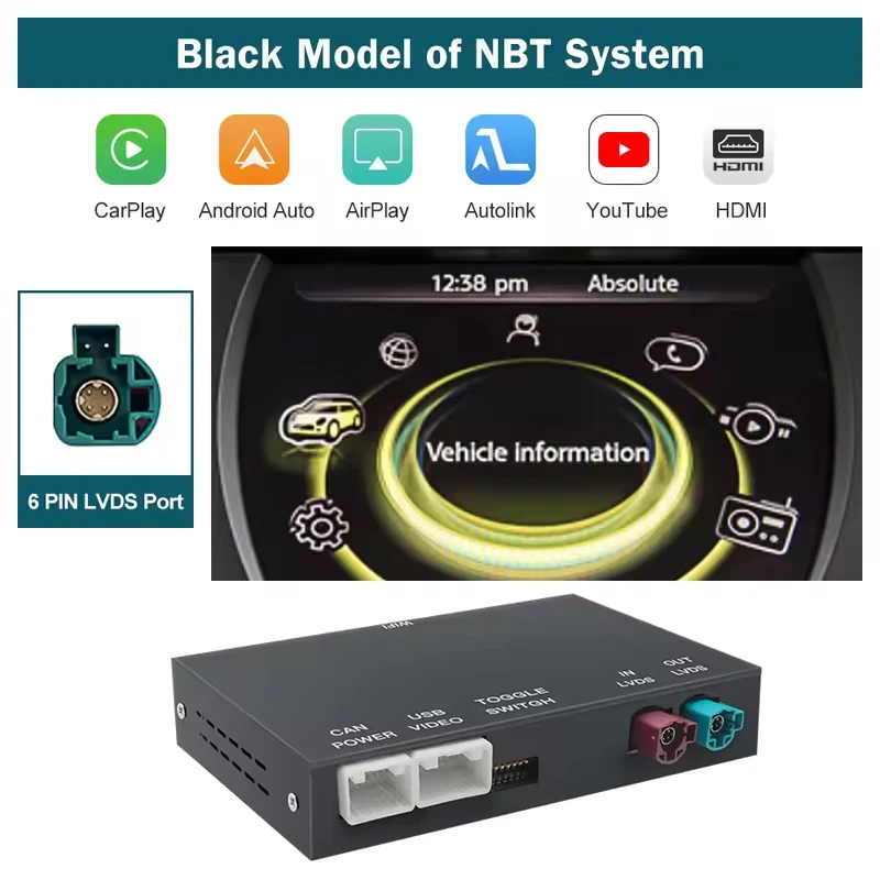 

Беспроводной CarPlay Android Auto для BMW Mini R59 R60 R61 F54 R55 R56 R57 R58 F56 F57 NBT Clubman Countryman Cooper John Cooper