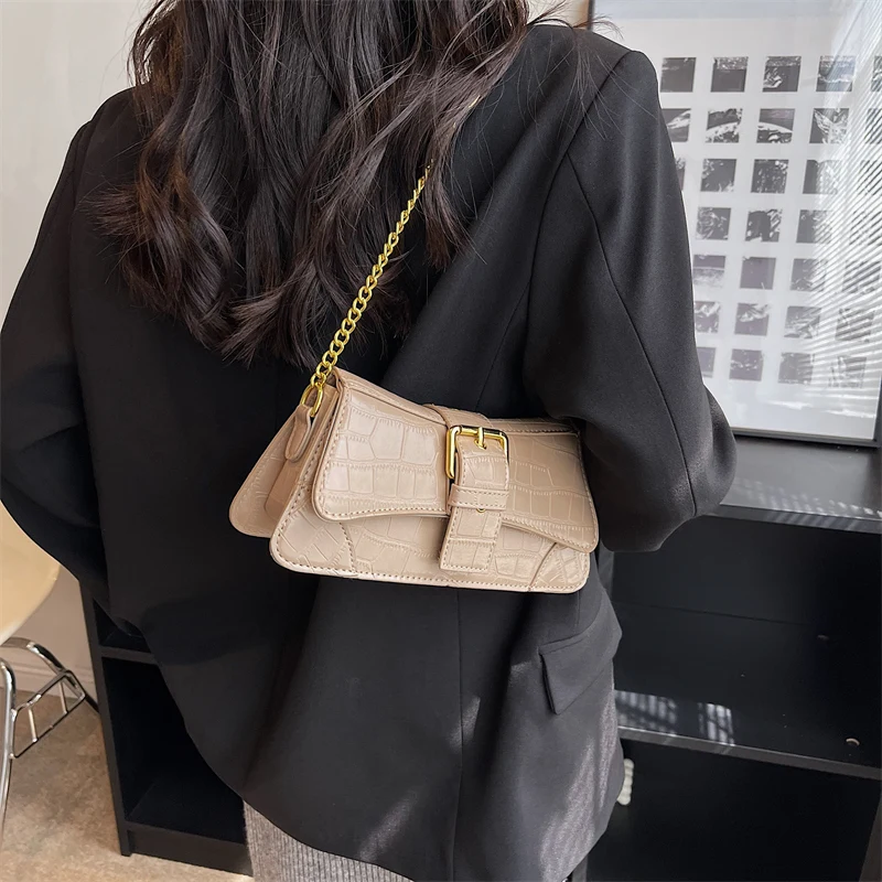 JinManTang Stone Pattern PU Leather Crossbody Bags 2022 Winter Women Fashion Luxury Trend Chain Handbags and Purses