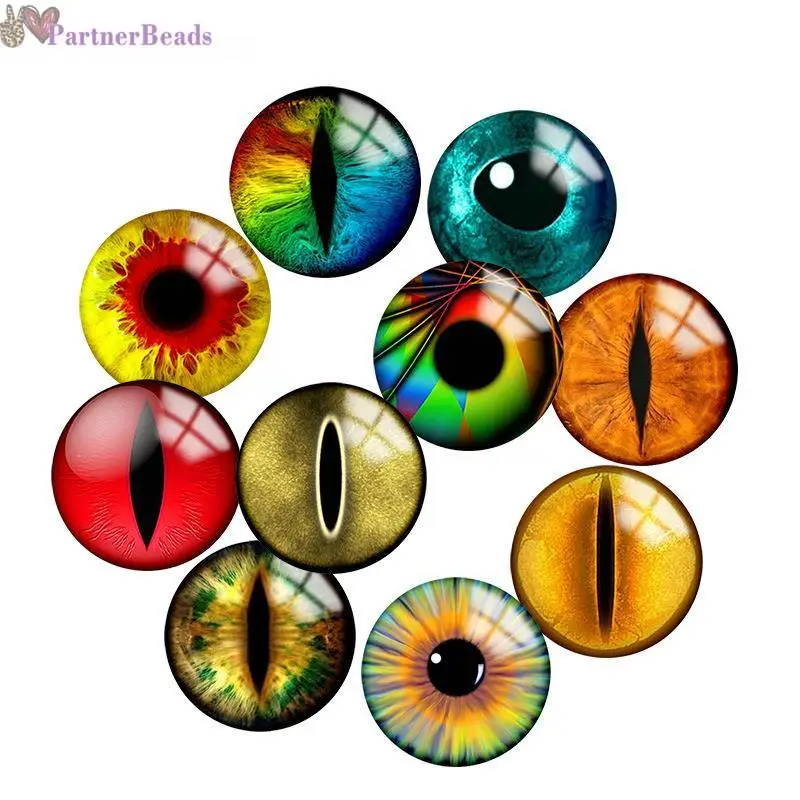 

Animal Cat Doll Eyebal Round Photo Glass Cabochon Demo Flat Back Making Findings 20mm Snap Button N3991