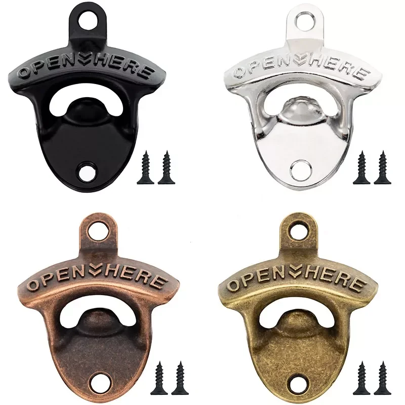 

2023New Bottle Opener Wall Mounted Vintage Retro Alloy Hanging Open Beer Tools Party Available Bar Gadgets Kitchen Accessories