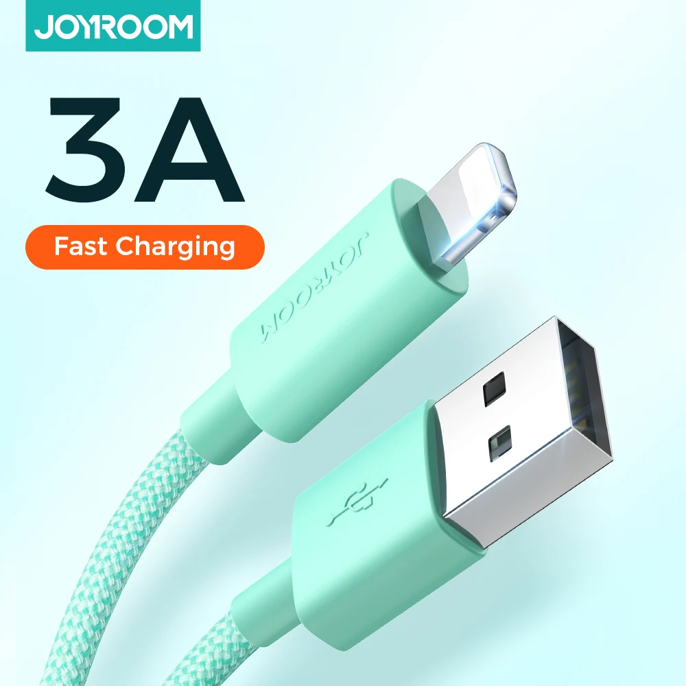 

USB-кабель Joyroom 2,4 А для iPhone 13 12 11 Pro Max, цветной кабель для быстрой зарядки, USB-кабель для зарядки и передачи данных, кабель для iPhone iPad