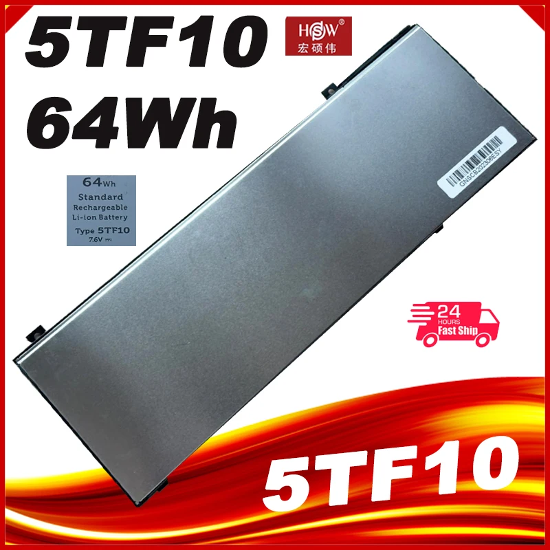Новый 5TF10 NYFJH 7,6 V 64Wh 7M0T7 Оригинальный аккумулятор для ноутбука Dell Precision 7330 7530 Series