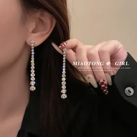 luxury size rhinestone earrings for women 2021 fashionable versatile simple earrings 925 silver needles
