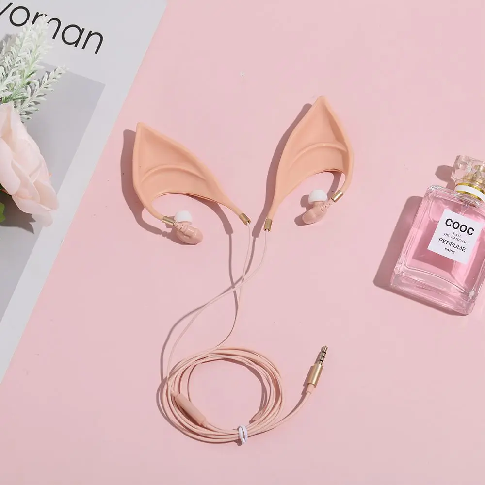 Фото Наушники-вкладыши Elf Ears, наушники-вкладыши, сказочные наушники с встроенным микрофоном, стереонаушники, украшение на Хэллоуин для Huawei, Xiaomi, Samsung, наушники Elf №2