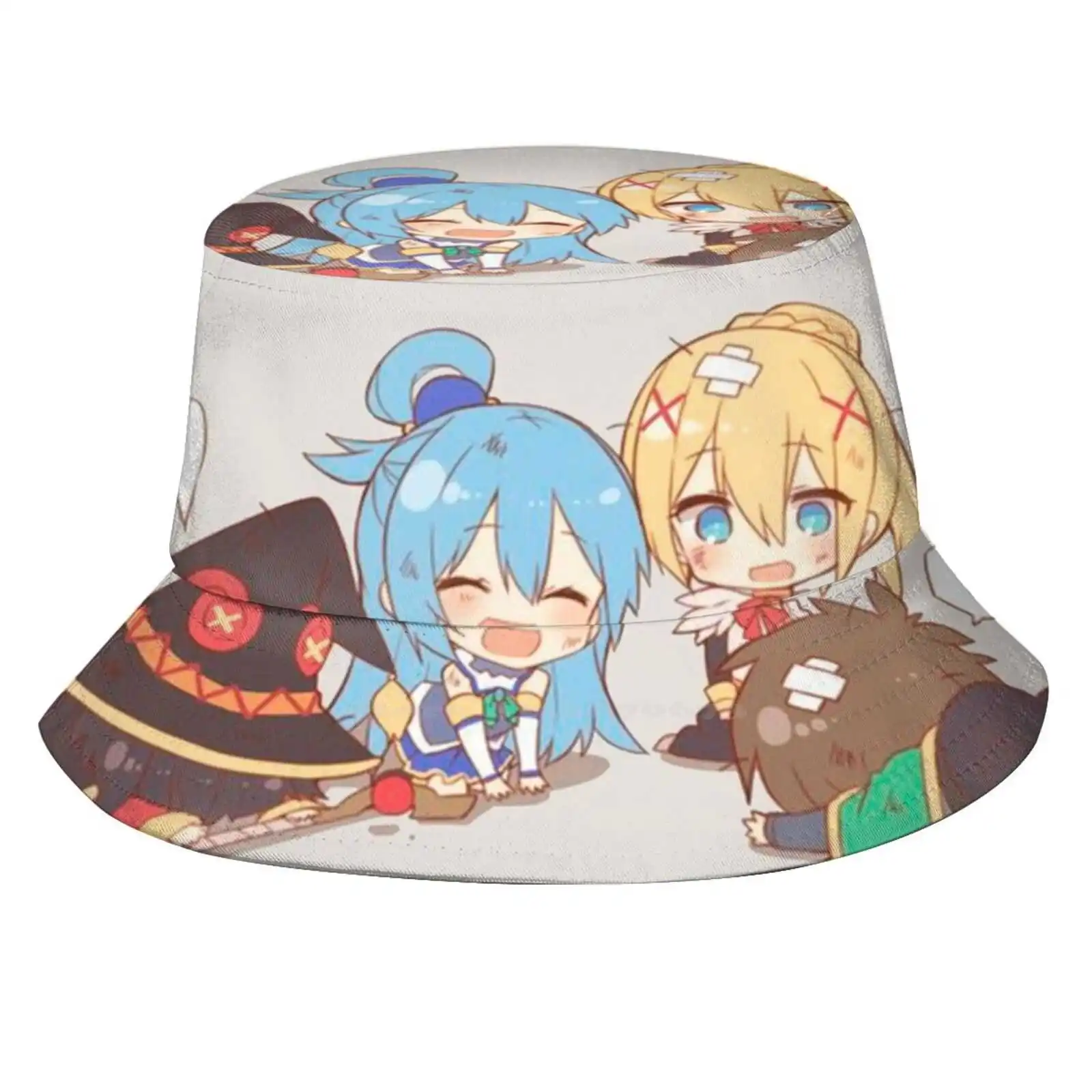 

Konosuba Chibi Повседневная Кепка шляпа главные герои аниме Konosuba 2 Chibi новые комиксы с небольшим рукавом комедия Subarashii Sekai