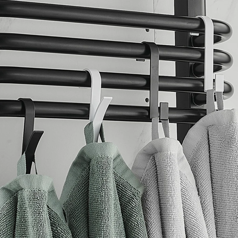 

1Pcs Heating Hook Bathroom Towel Hanger Rack Radiator Rail Bracket Coat Hook Clothes Scarf Rack Removable Space Aluminum Hook