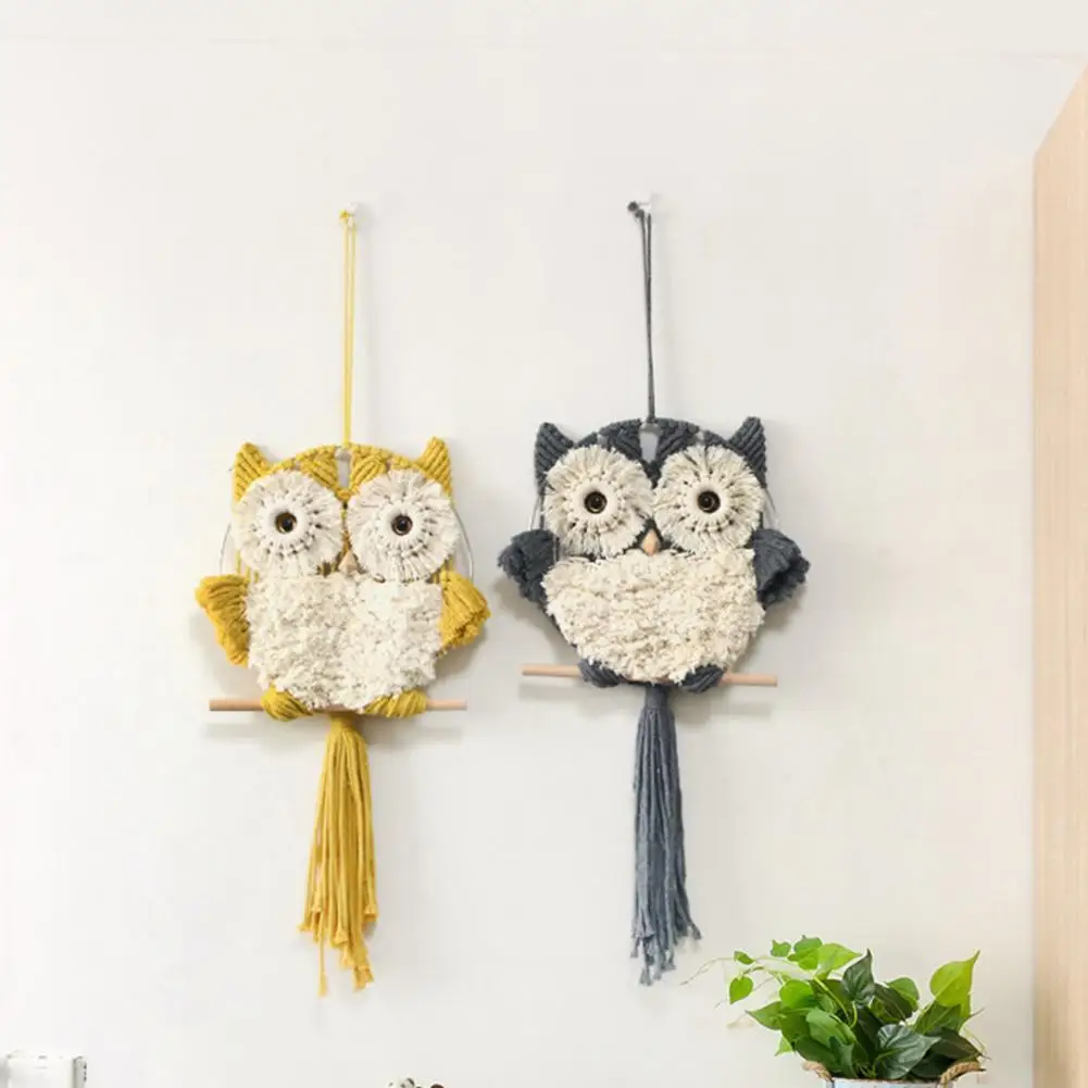 

Lovely Chic Fine Workmanship Cotton Woven Owl Wall Hanging for Office