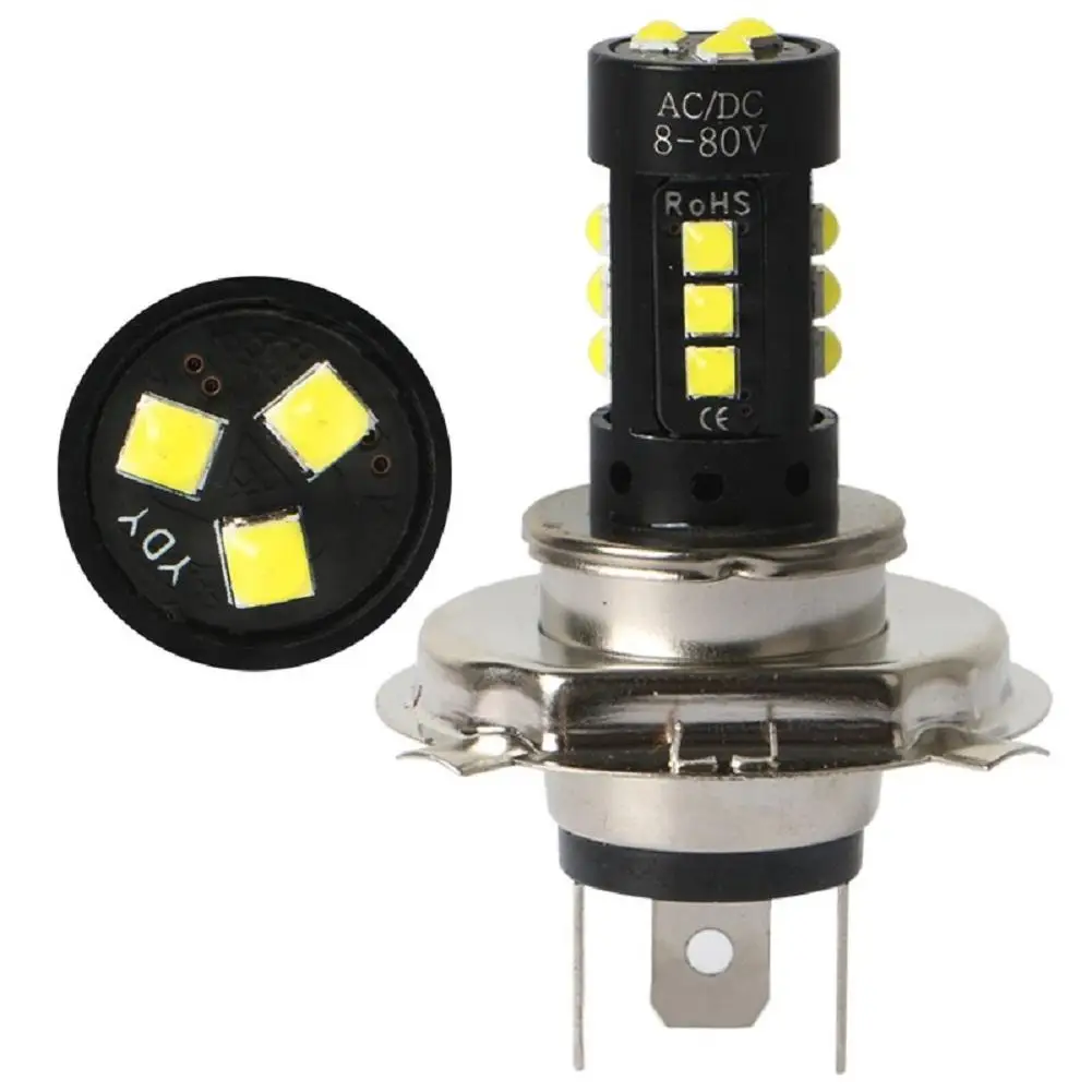 1 шт. H4 3030led мотоциклетсветильник лампа с 4 сторонами 360 градусов Hb2 9003 Hs1 P43t сверхъяркая 6000k беласветильник ПА налобный фонарь Прямая поставка