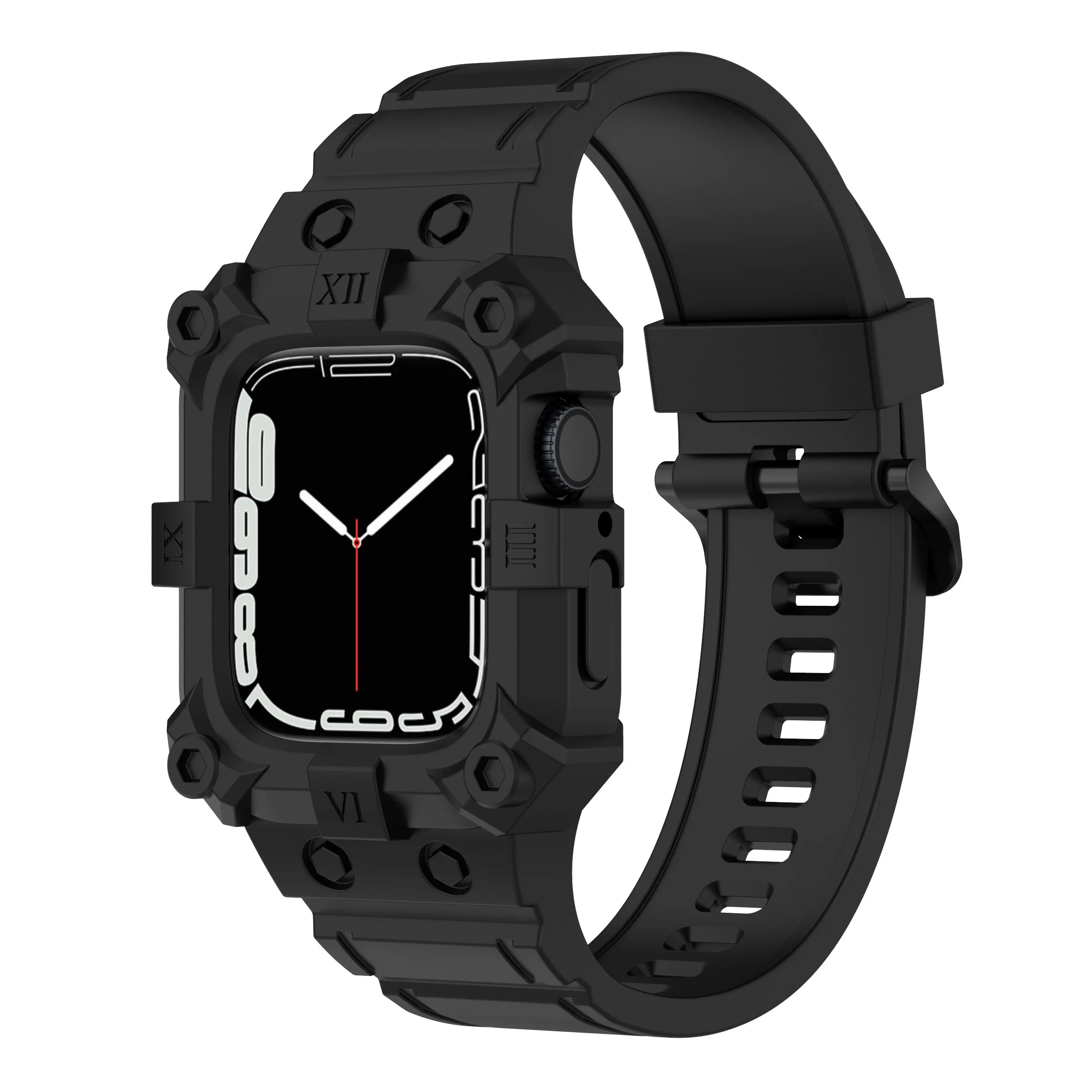 Встроенный силиконовый ремешок для Apple watch 7 45 мм 6 5 4 SE 44 мм 40 мм защита края противоударный браслет для iwatch 3 42 мм 38 мм