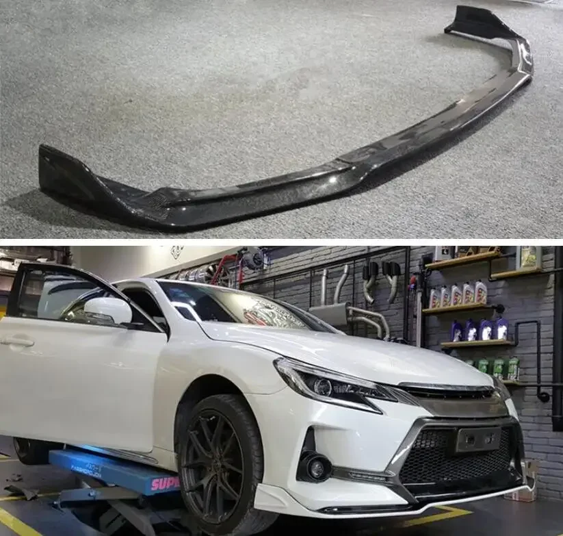 Real Carbon Fiber Front Lip Bumper Flaps Spoiler Cover For Toyota Reiz / MARK X 2012 2013 2014 2015 2016 2017 GS