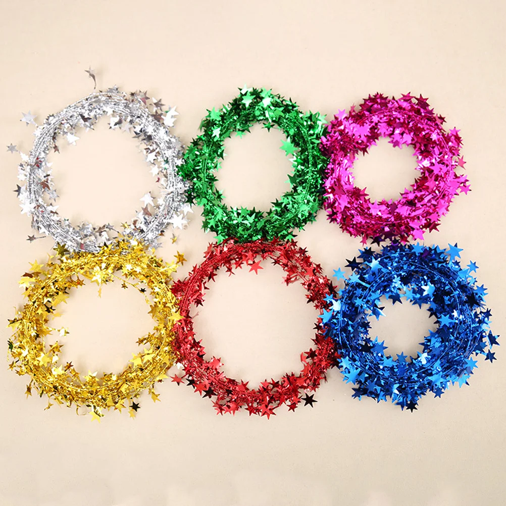 

Star Shaped Wreath Tinsel Garland Hanging Christmeas Tree Wreaths Garlands Decorative Christmas