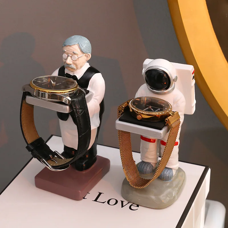 Cartoon Resin Watch Stand Individuality Old Housekeeper Watch Storage Boxes Case Fashion Watch Display Case Gift Organizer
