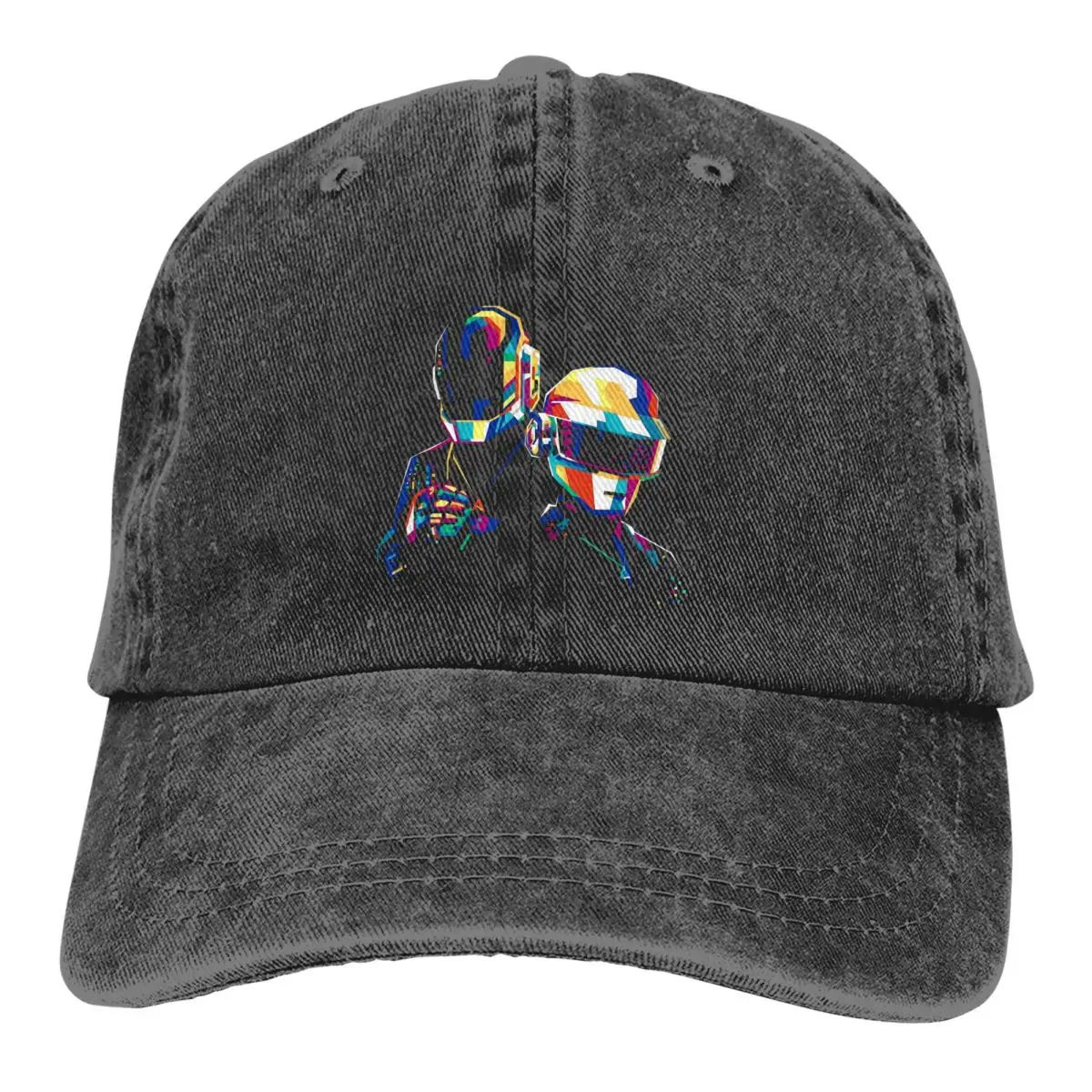 

Washed Men's Baseball Cap Colorful Guy Manuel De Homem Christo Trucker Snapback Caps Dad Hat Band Daft Punk Golf Hats