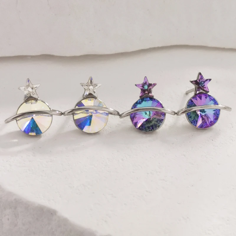 Дизайнерские серьги-гвоздики с планетами в Корейском стиле Летние повседневные