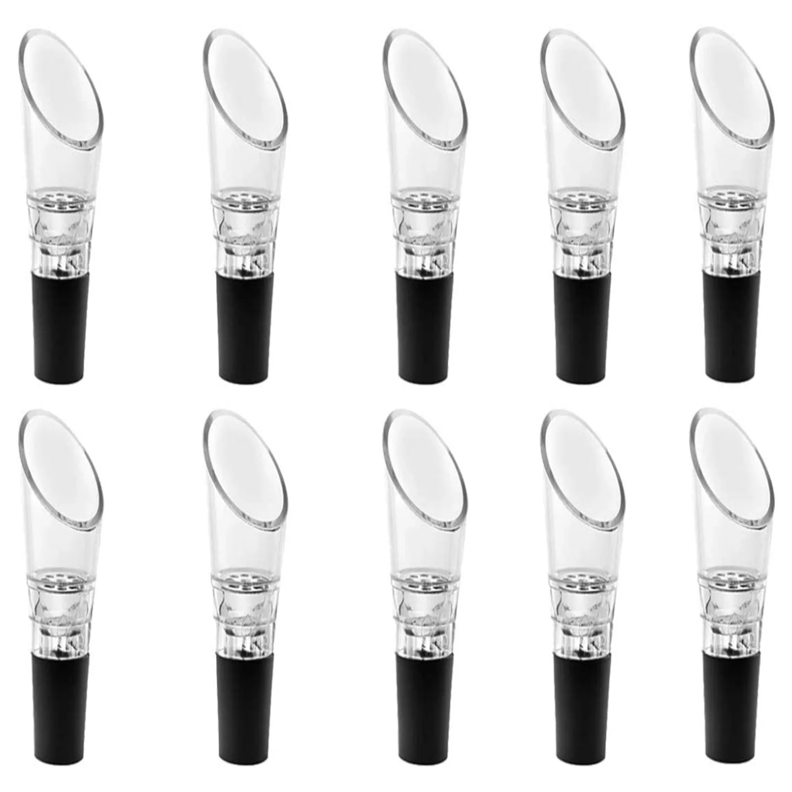 

Wine aerator and Decanter Pour 10 piece set, drip free easy cleaning, used to improve flavour, enhance bouquet, rich finish and