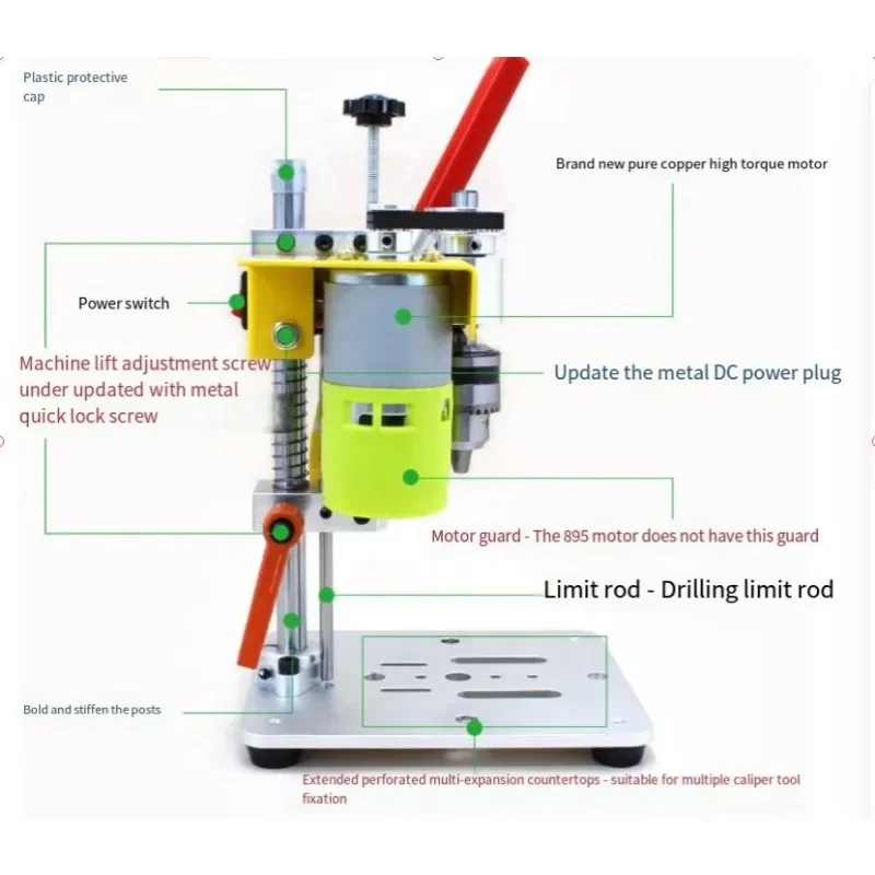 DIY станок для сверления отверстий 795 двигатель B10 патрон металла дерева