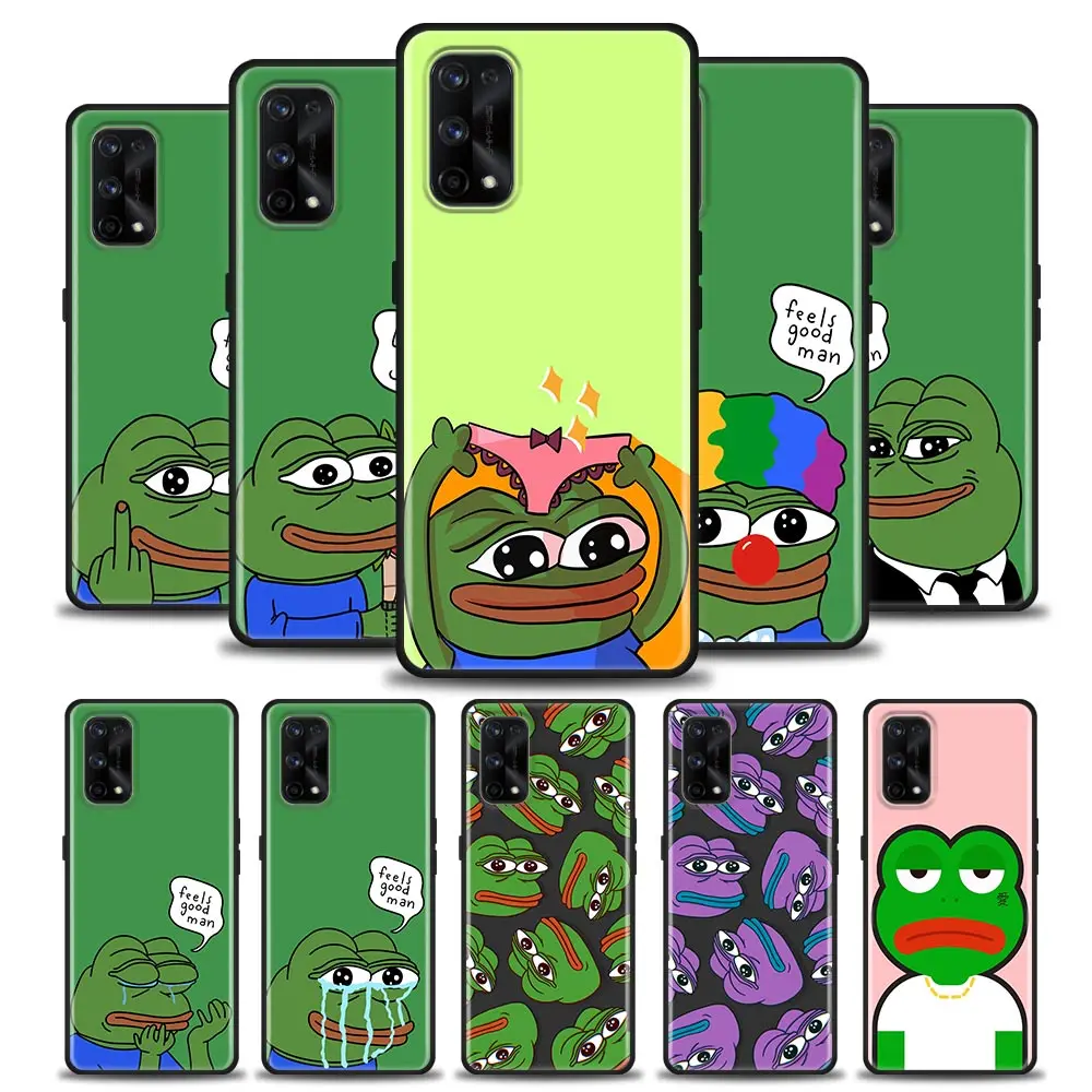 

Funny Ad Frog Pepe For Realme C35 Case For Realme C35 C20 C25 C21 C12 C11 C2 A53 A74 A54 A95 A93 A31 A52 Black Cover Fundas Capa