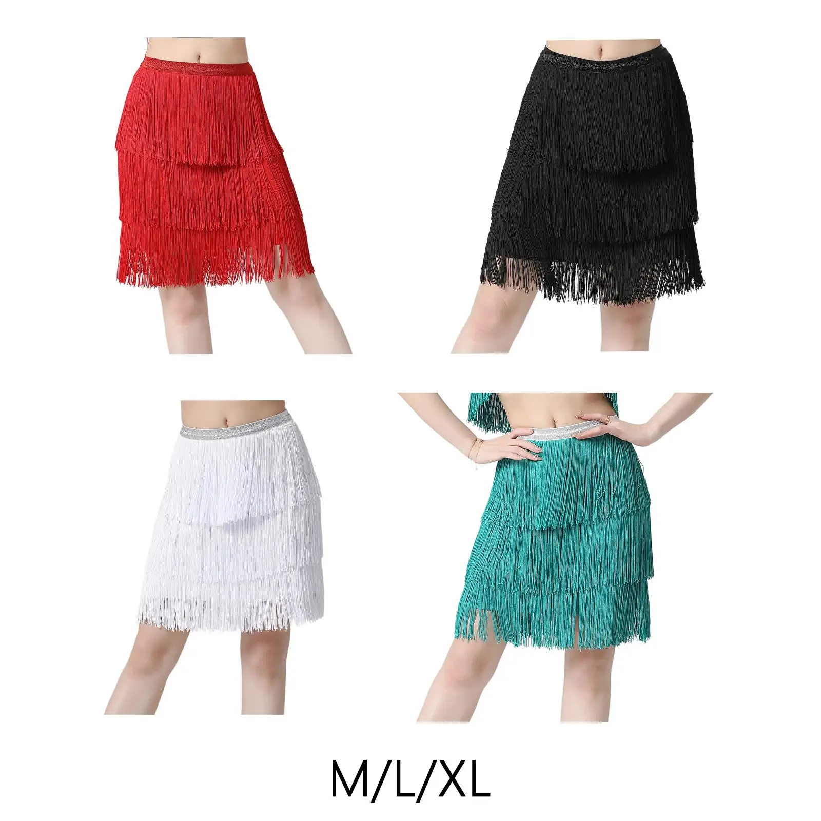 

Girl Latin Dance Skirt Competition Clothes Comfortable Breathable Dancewear for Dancing Practice Performance Tango Party Samba