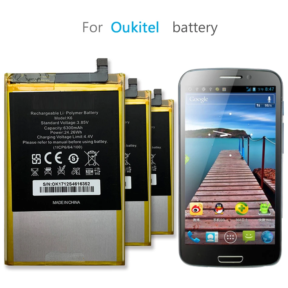 

6300mAh Battery For Oukitel K6 K 6 Mobile Phone