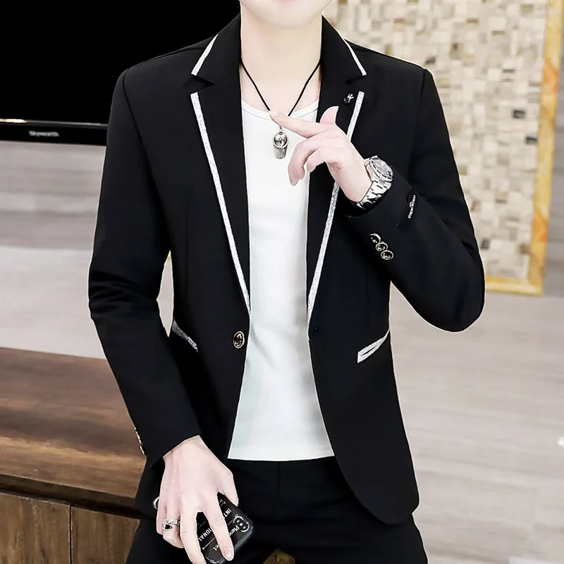 

Мужской короткий пиджак с длинным рукавом, приталенный Блейзер в классическом стиле, модель D29 на лето, 2023